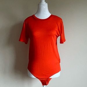 Free People In My Tee Bodysuit Capri Orange XS